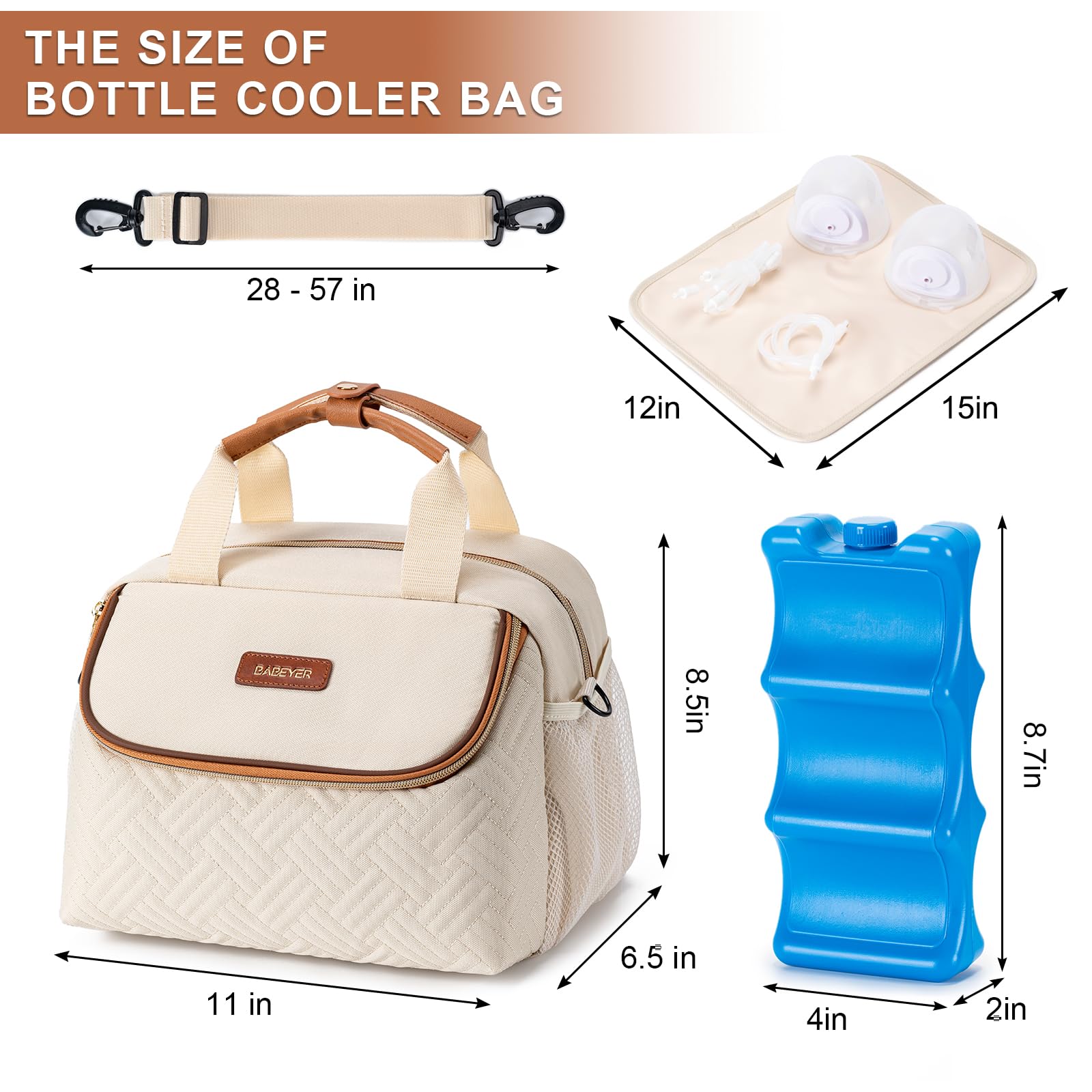 BABEYER bag pockets view shows side compartments for phones, keys, and essentials.