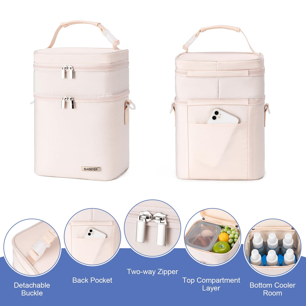 BABEYER pearl white bag with shoulder strap for convenient everyday use