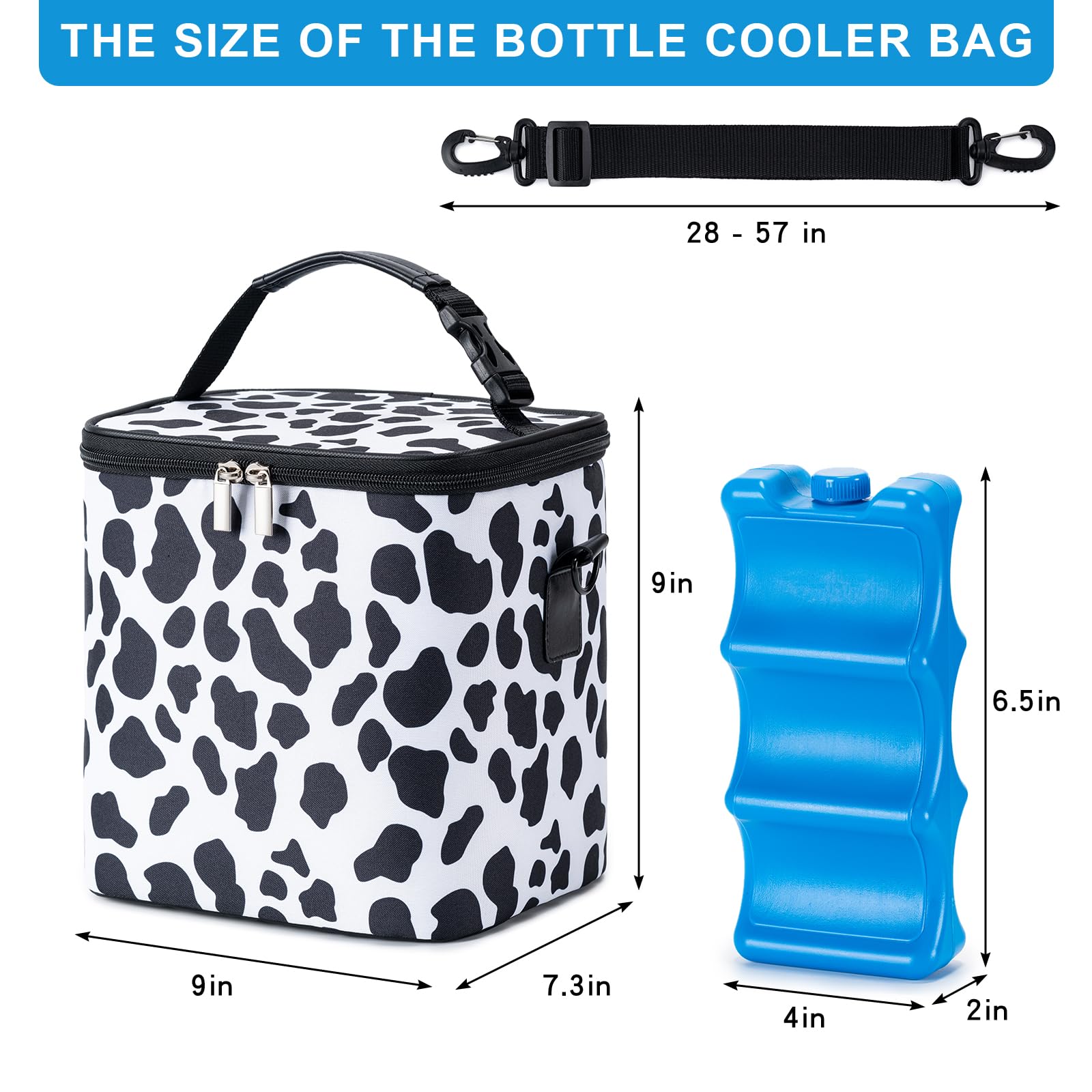 BABEYER Breastmilk Cooler Bag adjustable shoulder strap supports comfortable hands-free transport.