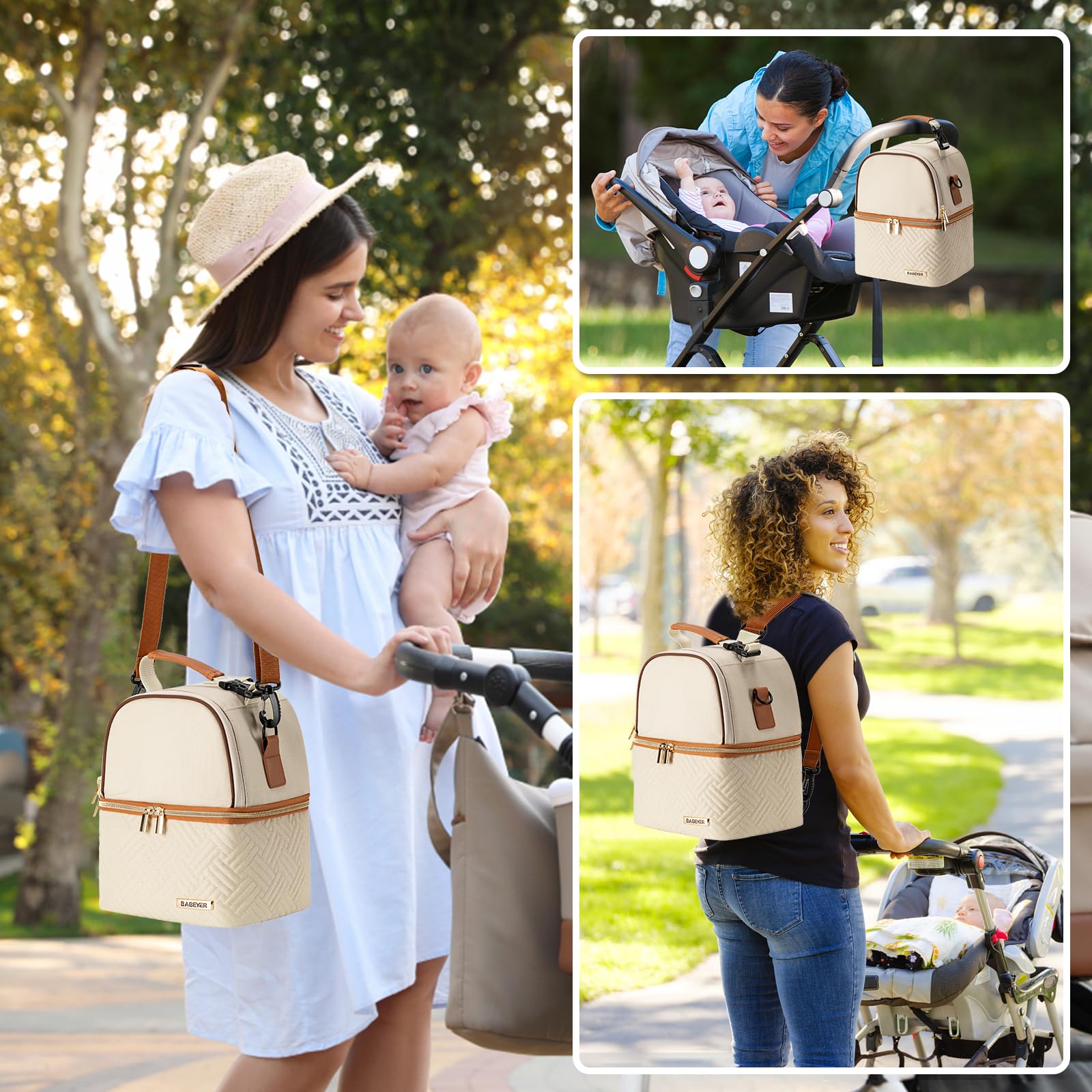BABEYER adjustable shoulder strap offers comfortable cross-body carry