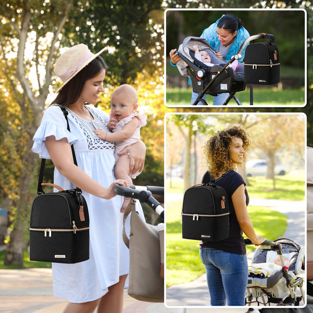 BABEYER Breastmilk Cooler Bag adjustable shoulder strap for hands-free carrying.