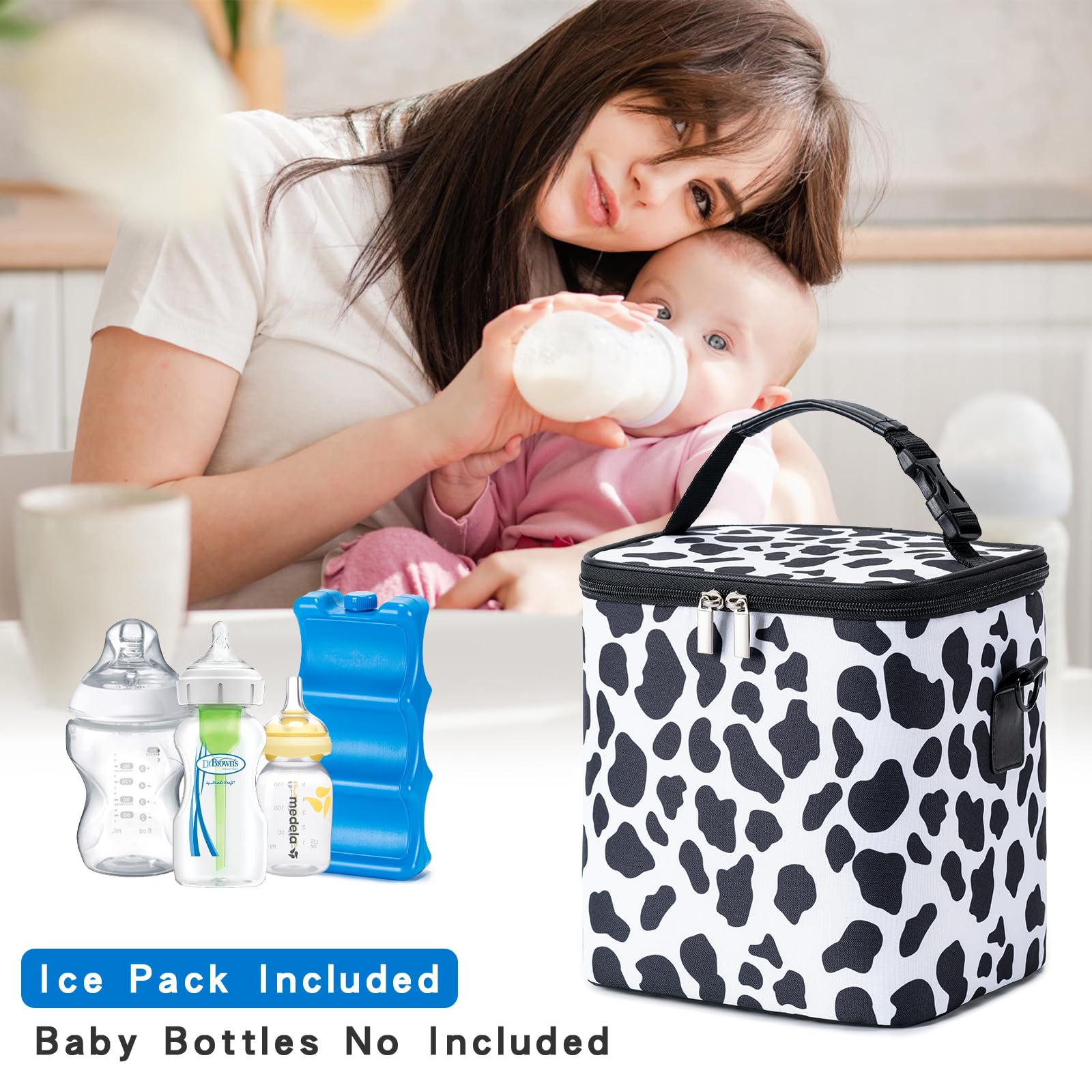 BABEYER Breastmilk Cooler Bag waterproof lining cleans easily after outings.