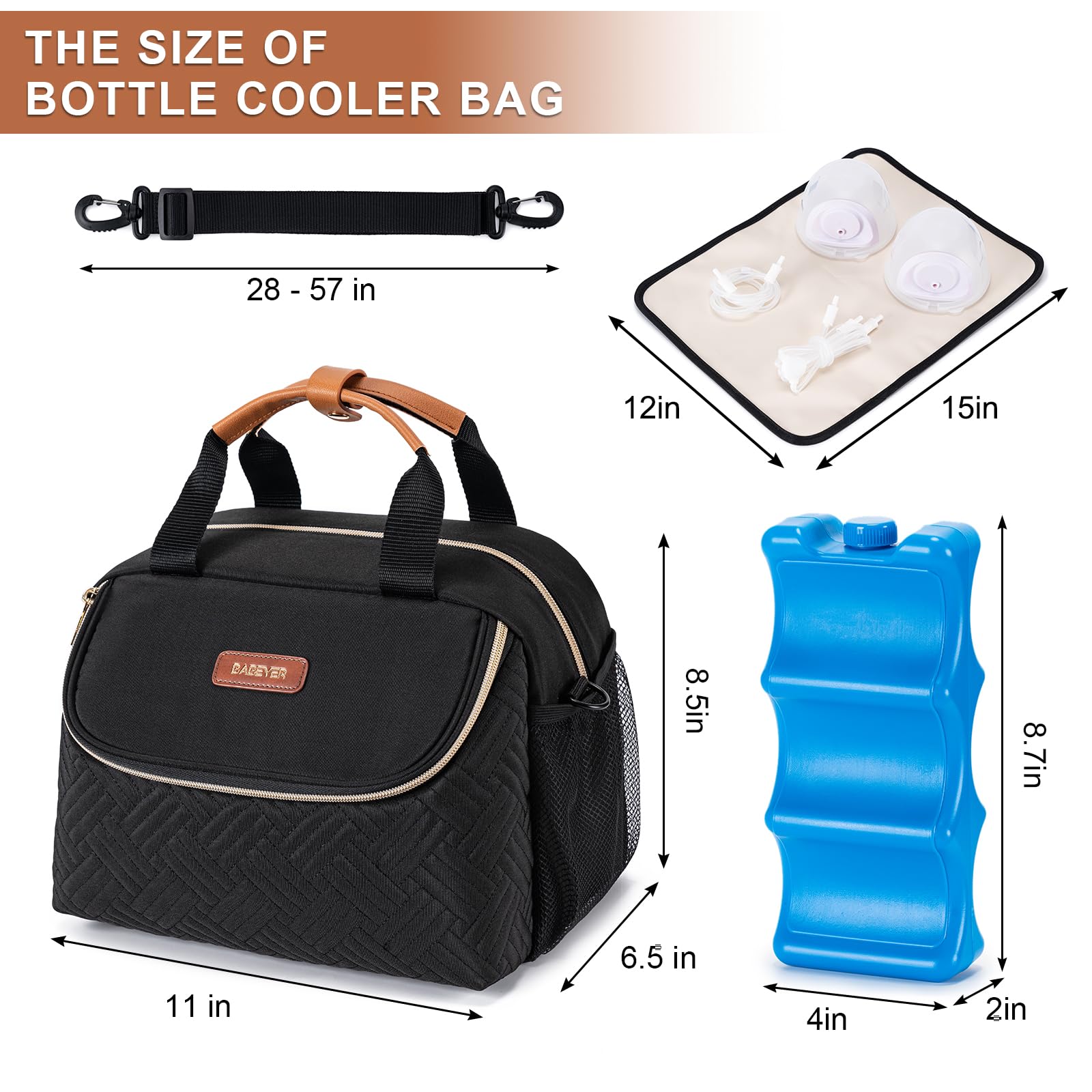 BABEYER detachable top handle for stroller-friendly carrying