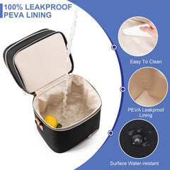 BABEYER breastmilk cooler bag two-layer design showing upper lunch area and lower bottle storage.