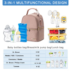 BABEYER breastmilk cooler bag shows upper and lower compartments for organized storage.