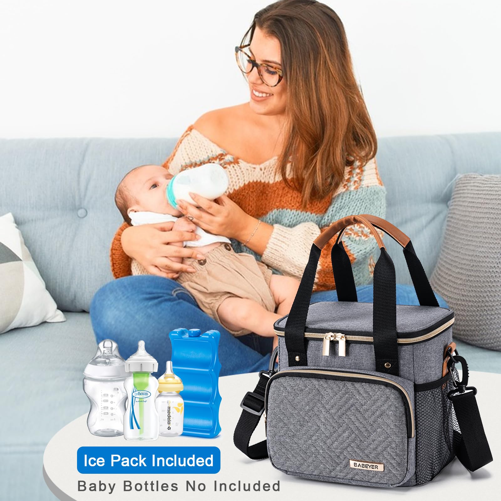BABEYER breastmilk cooler bag includes half-year warranty and thoughtful gifting option.