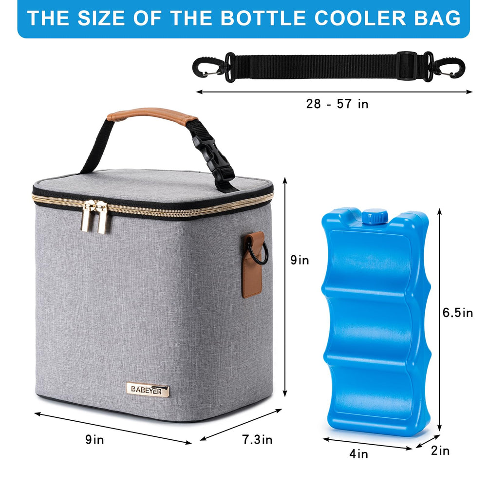 BABEYER breastmilk cooler bag waterproof wipeable lining for easy cleanup.