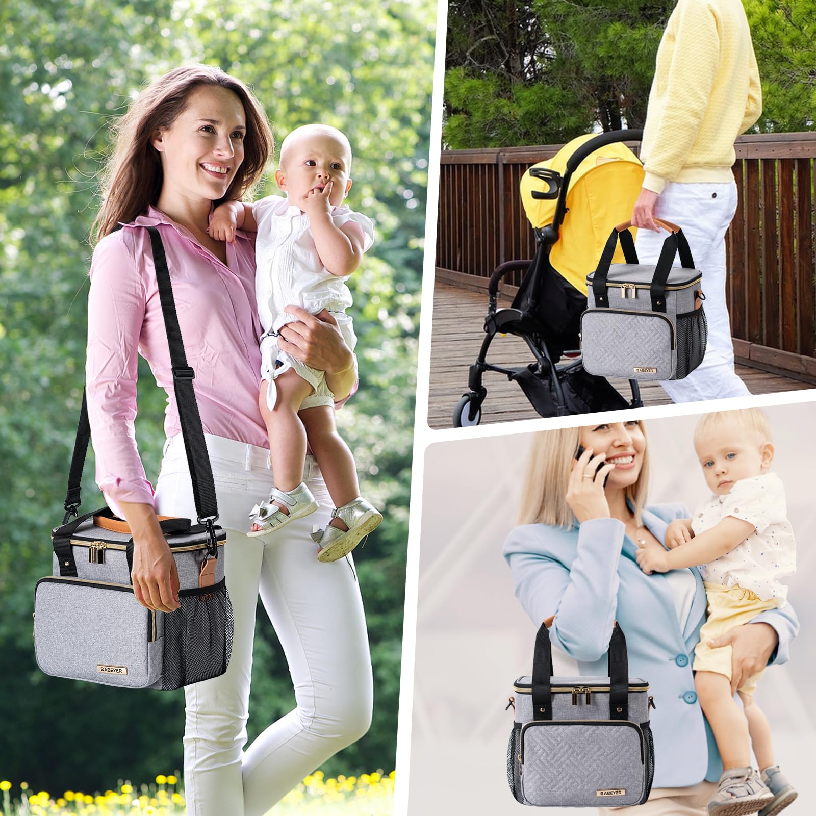 BABEYER breastmilk cooler bag waterproof lining resists spills and cleans easily