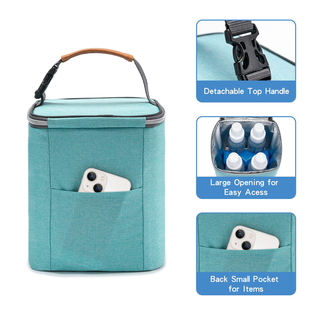 Babeyer cooler bag wipeable, waterproof lining cleans quickly after spills.