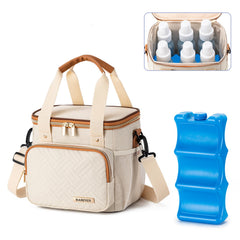 BABEYER breastmilk cooler bag interior spacious for six bottles, ideal for travel.