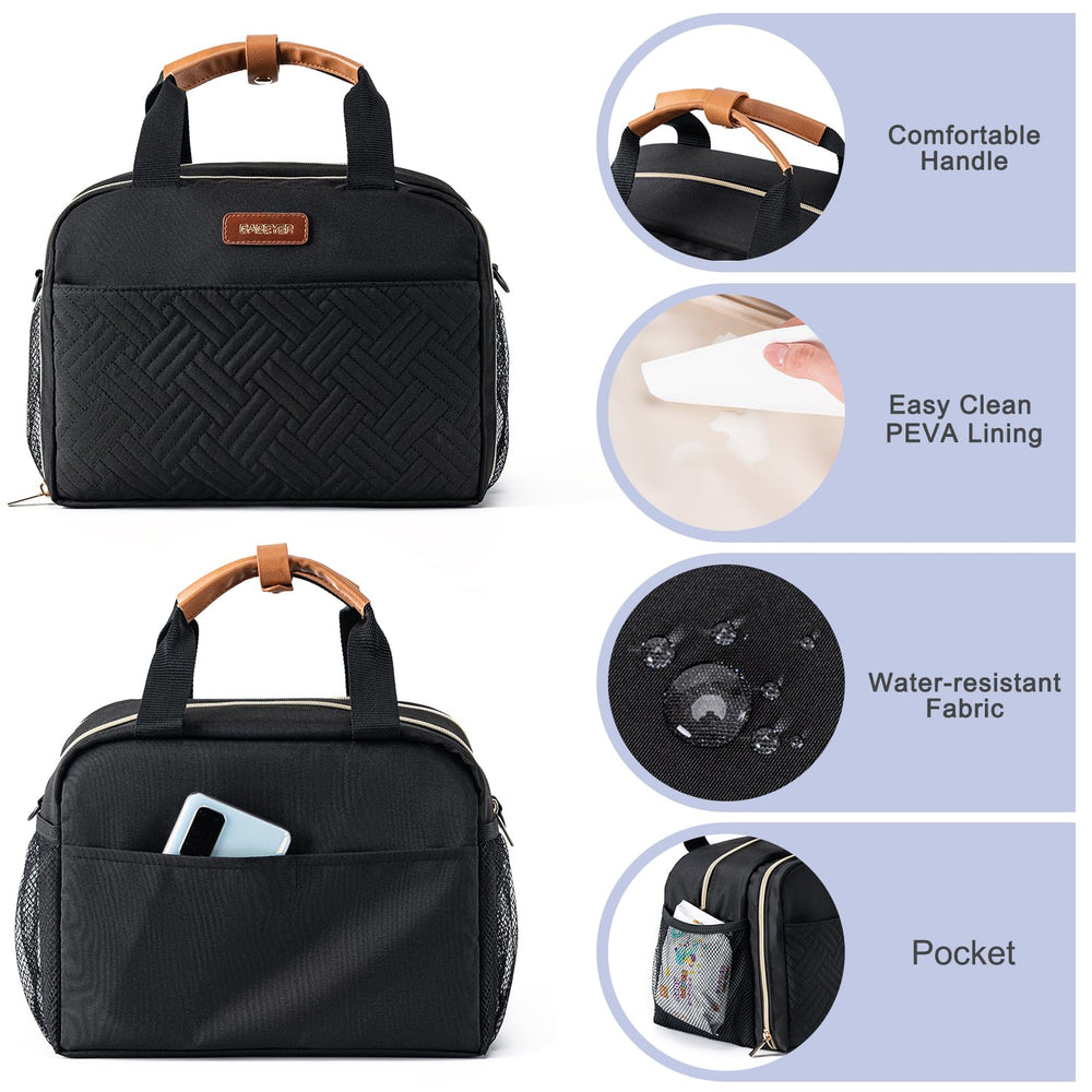 BABEYER cooler bag attaches to stroller with detachable top handle for convenience.