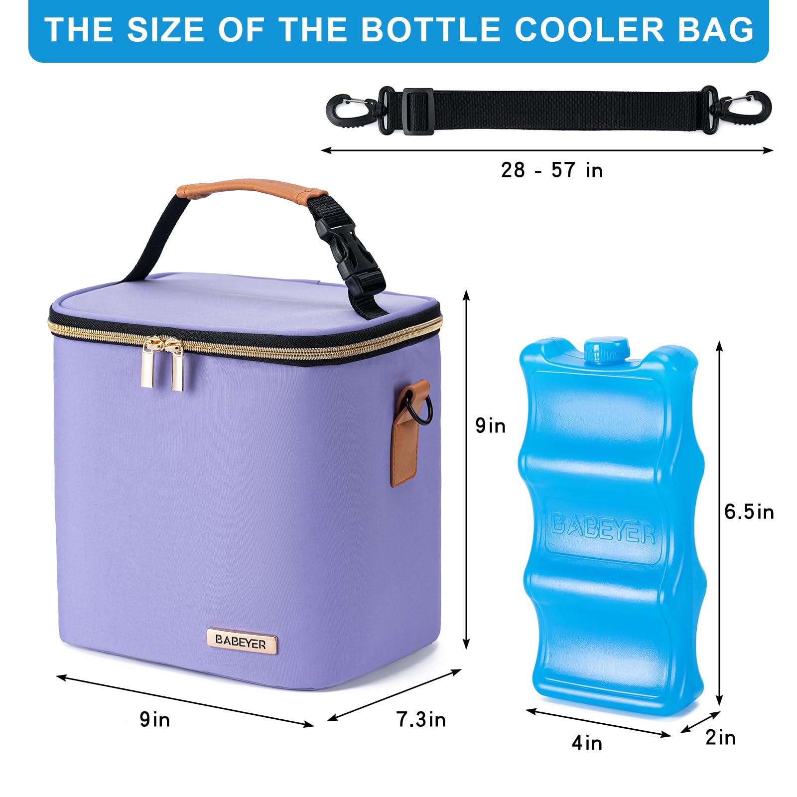BABEYER cooler bag adjustable shoulder strap offers comfortable hands-free carrying.
