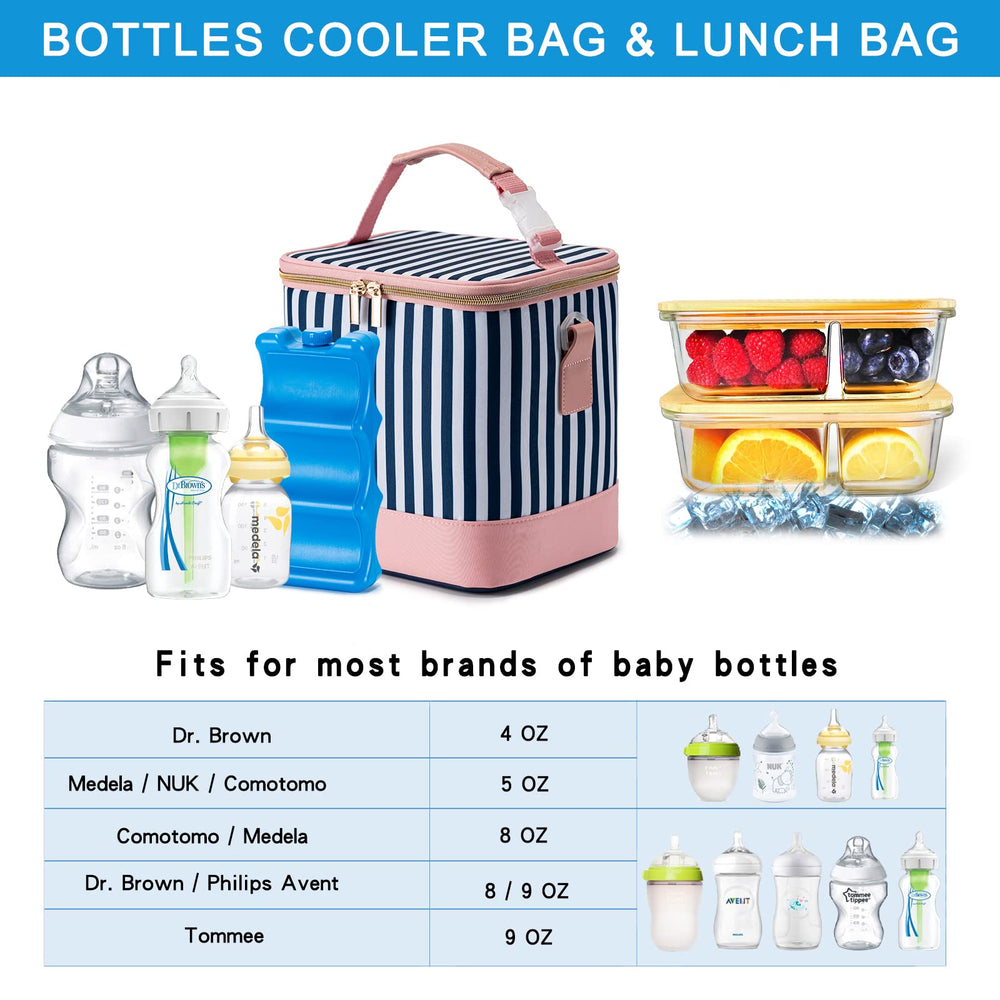 BABEYER cooler bag with stroller-ready detachable top handle for on-the-go transport