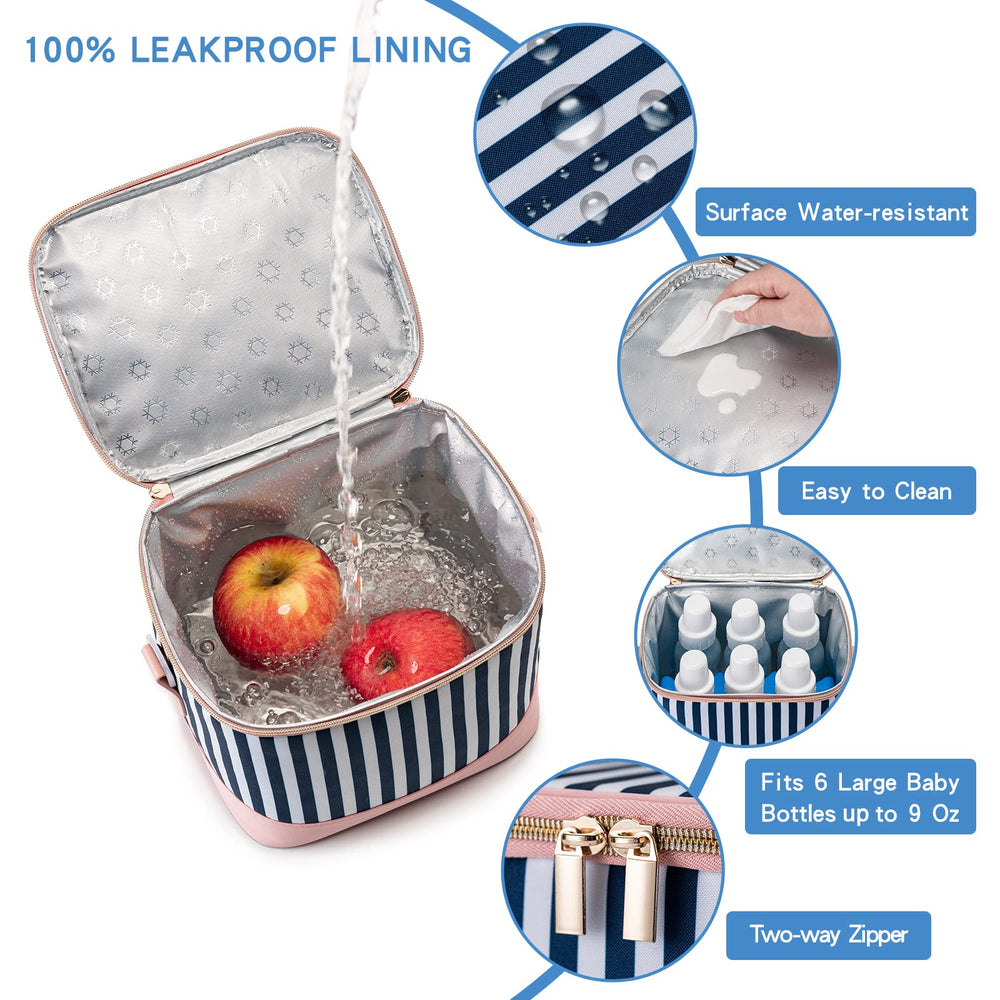 BABEYER insulated bottle tote with lining keeps milk temperature stable during commutes