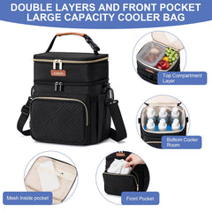 BABEYER insulated breastmilk cooler bag dual compartments organizes bottles and snacks