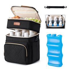 BABEYER insulated breastmilk cooler bag top view highlights compact travel-ready design