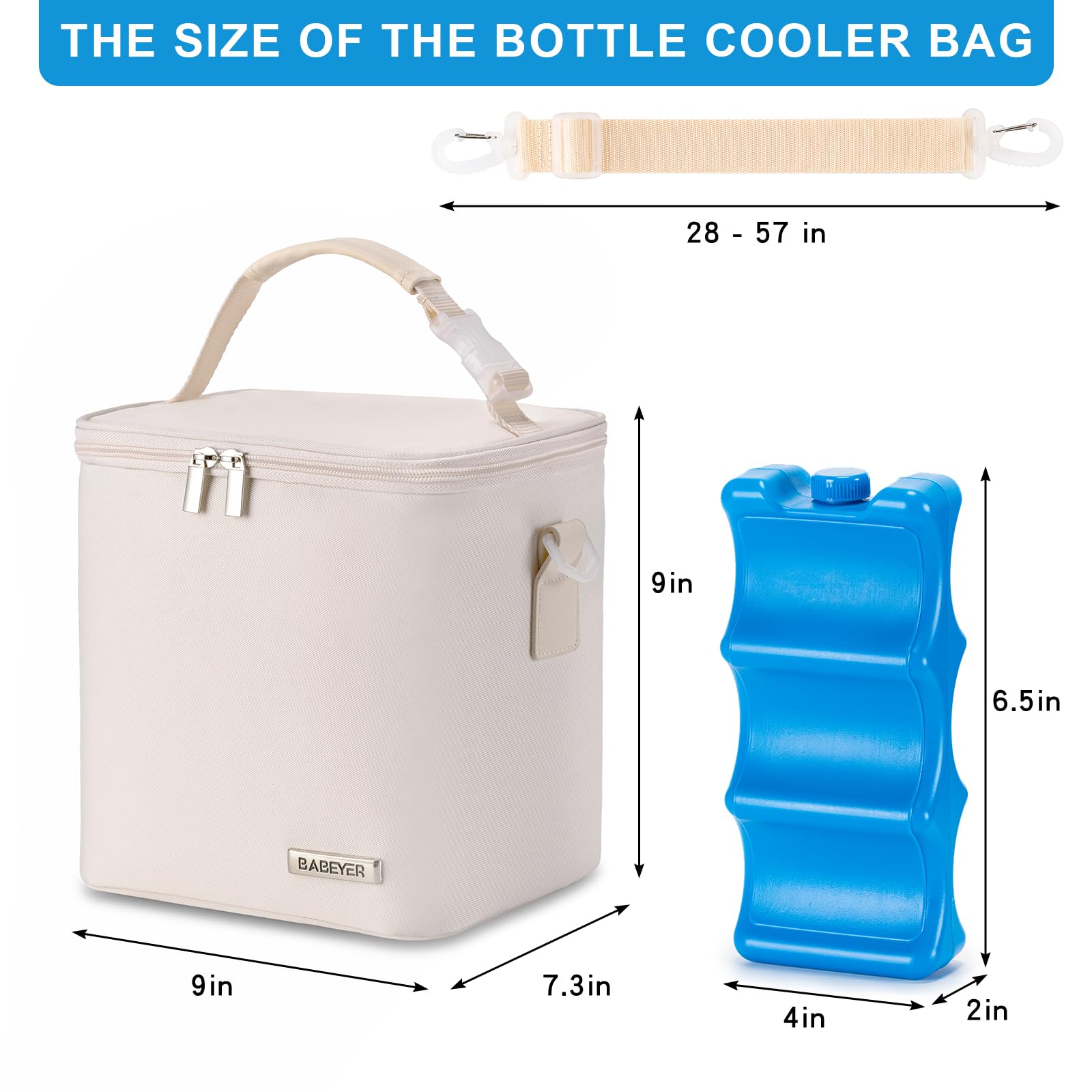 BABEYER insulated lining keeps milk cold or warm during trips.