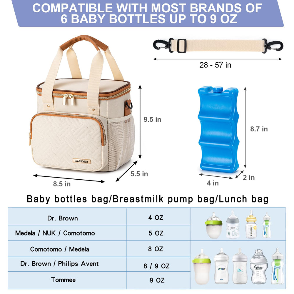 BABEYER large-capacity interior stores six 9-ounce bottles neatly.