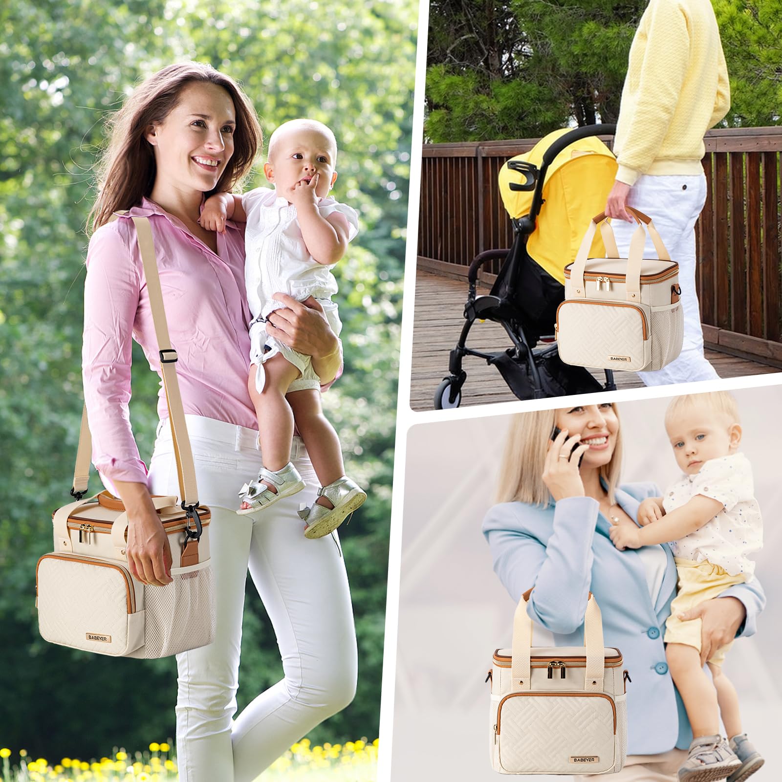 BABEYER side-pocket keeps keys and phones within reach during outings.