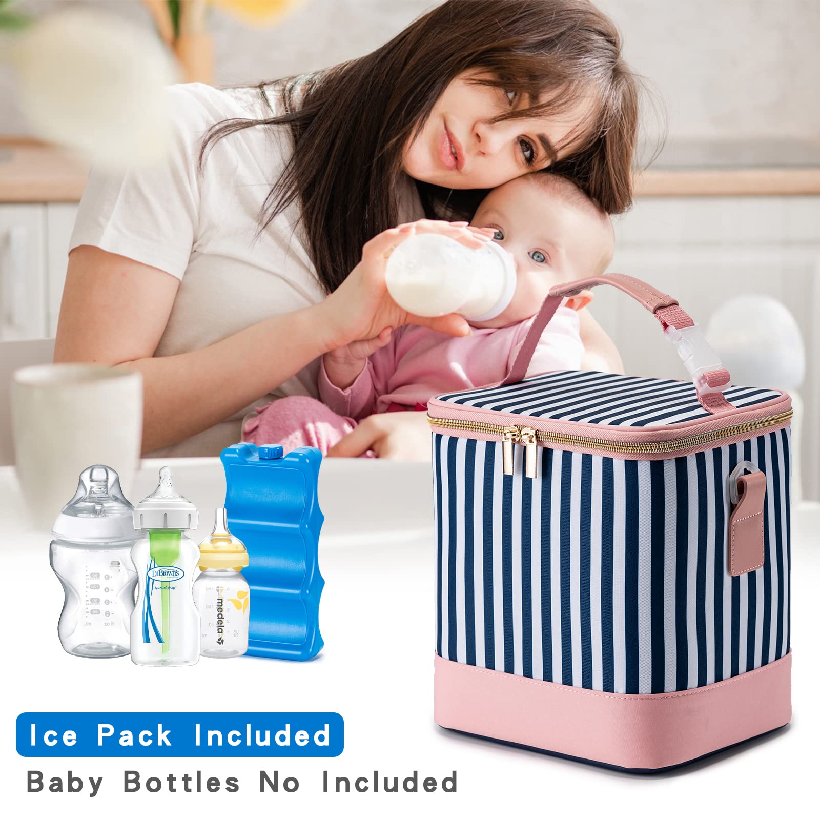 BABEYER cooler bag features waterproof wipeable lining and durable polyester fabric