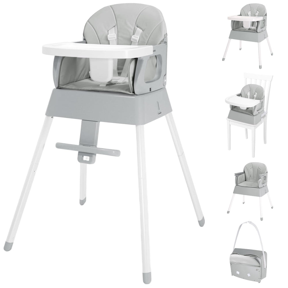 BABHAMNESS 5in1-foldable-high-chair-assembled-grey provides sturdy baby seating for mealtime at home
