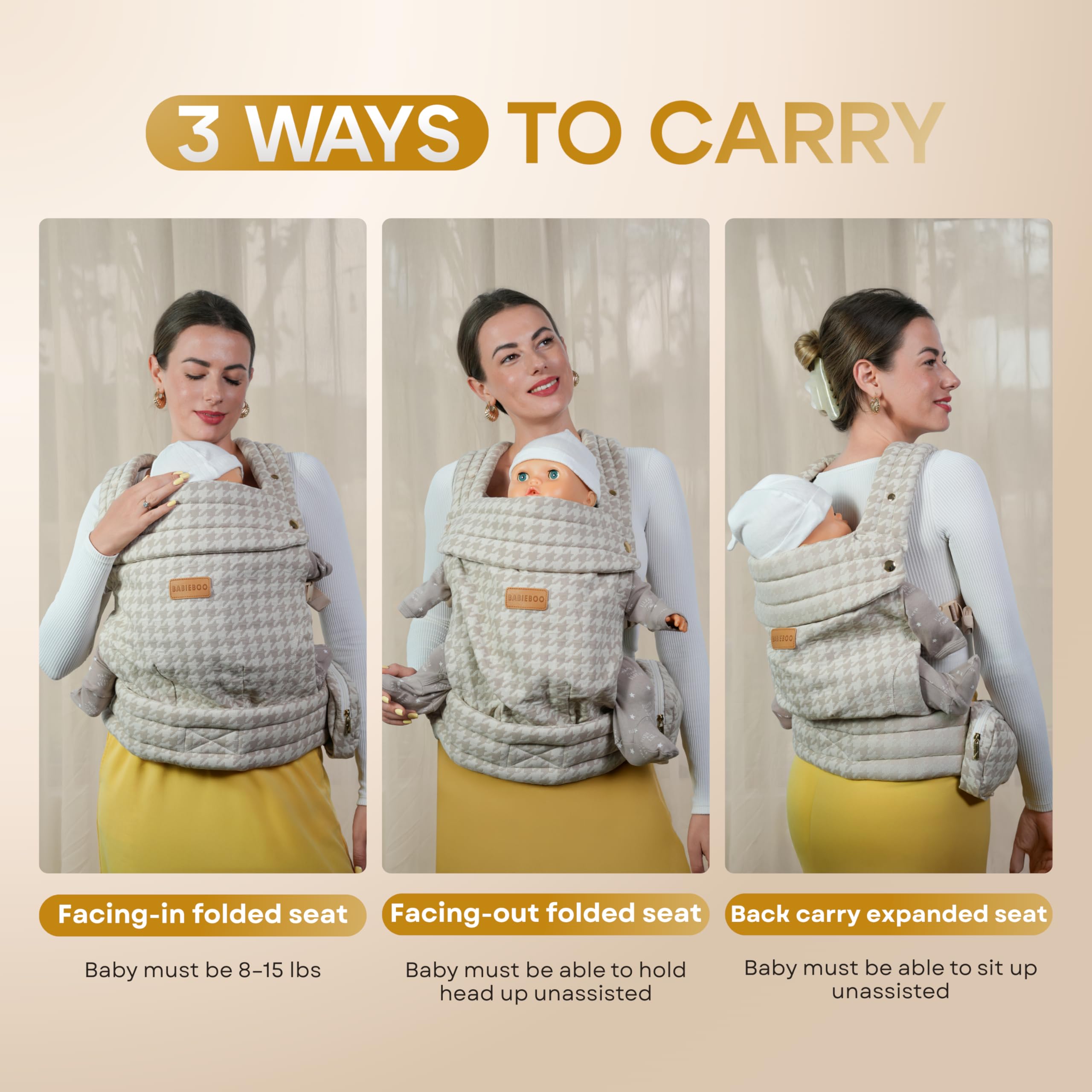 BabieBoo detachable pouch keeps essentials within reach for hands-free errands