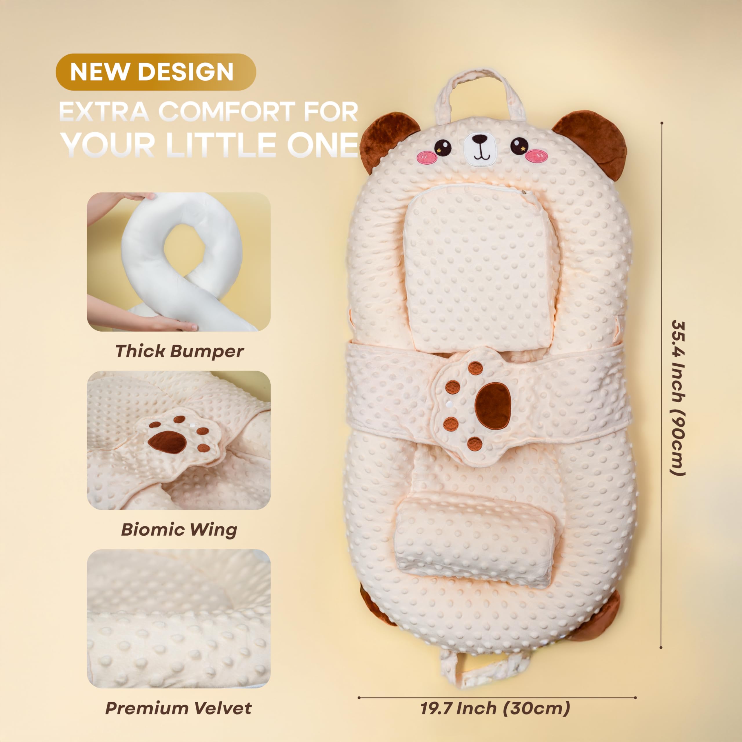BabieBoo portable co-sleeper bed ideal for nursery, travel, and visiting relatives.