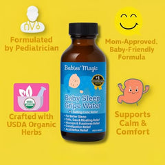 Babies' Magic Tea bottle-label highlights natural ingredients for infant comfort