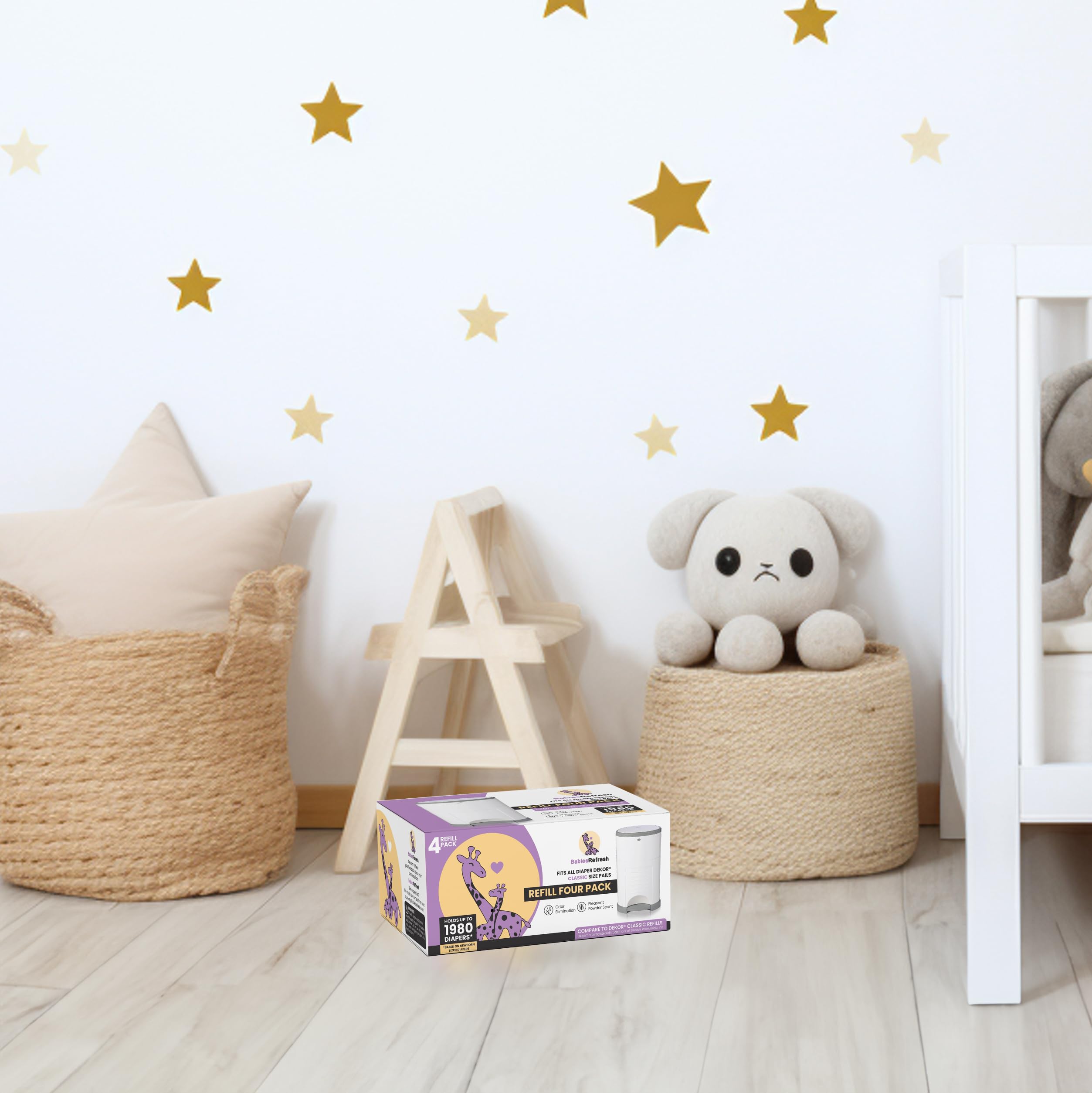 BabiesRefresh odor absorber feature highlights odor capture during disposal