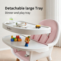 Babilous high chair 5-point harness keeps little explorers secure during meals.