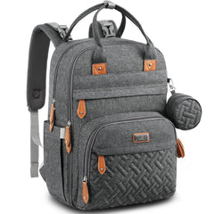 BabbleRoo diaper bag backpack with folding changing mat for on-the-go changes