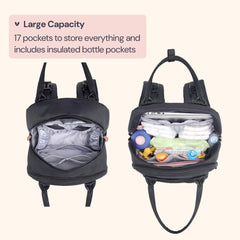 BabbleRoo Diaper Bag Backpack insulated bottle pockets keep drinks at temperature for feeds