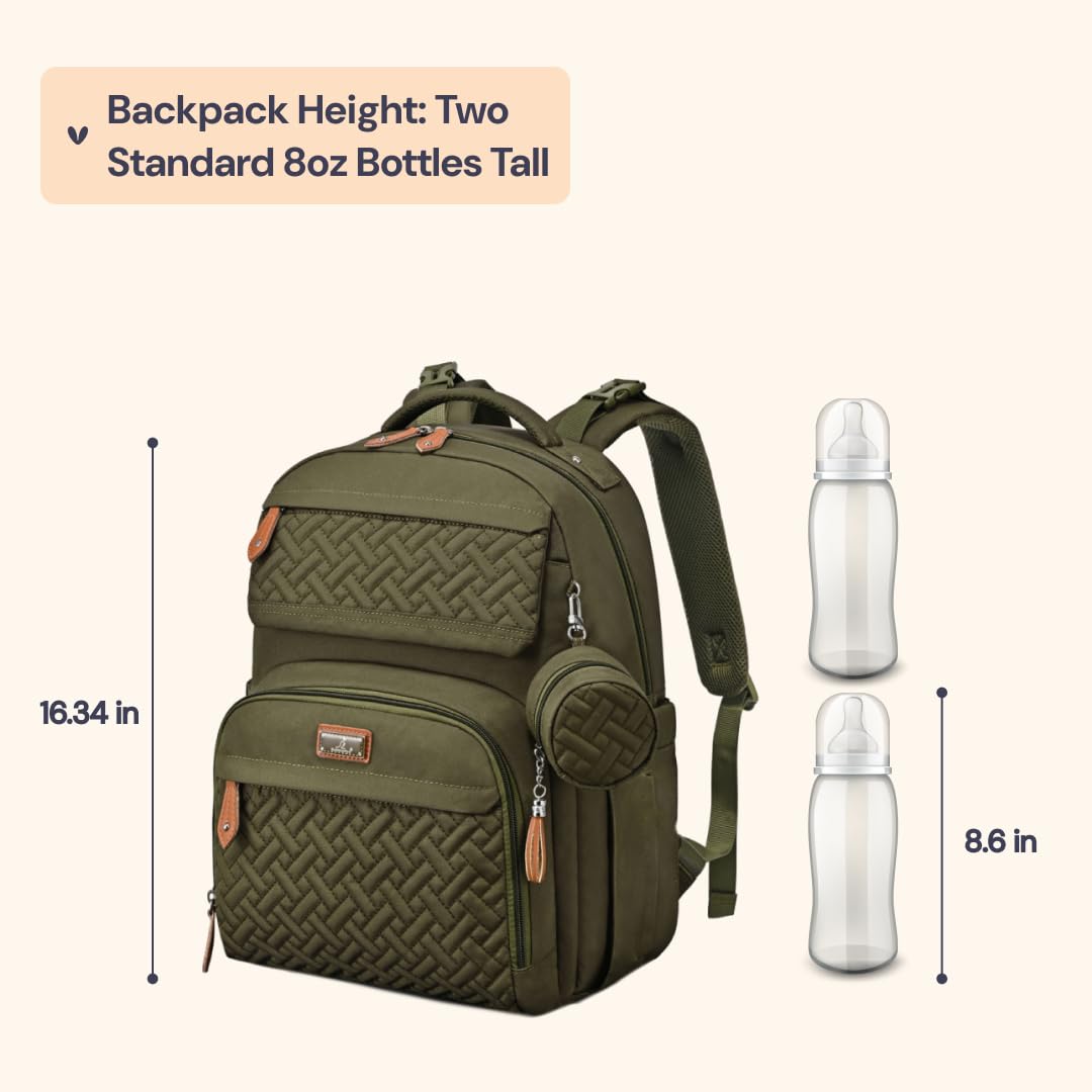 BabbleRoo diaper bag backpack insulated bottle slots keep bottles at the right temp.