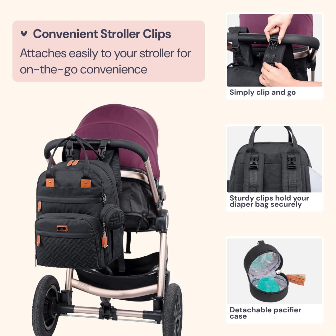 BabbleRoo Diaper Bag Backpack water-resistant fabric withstands rainy days