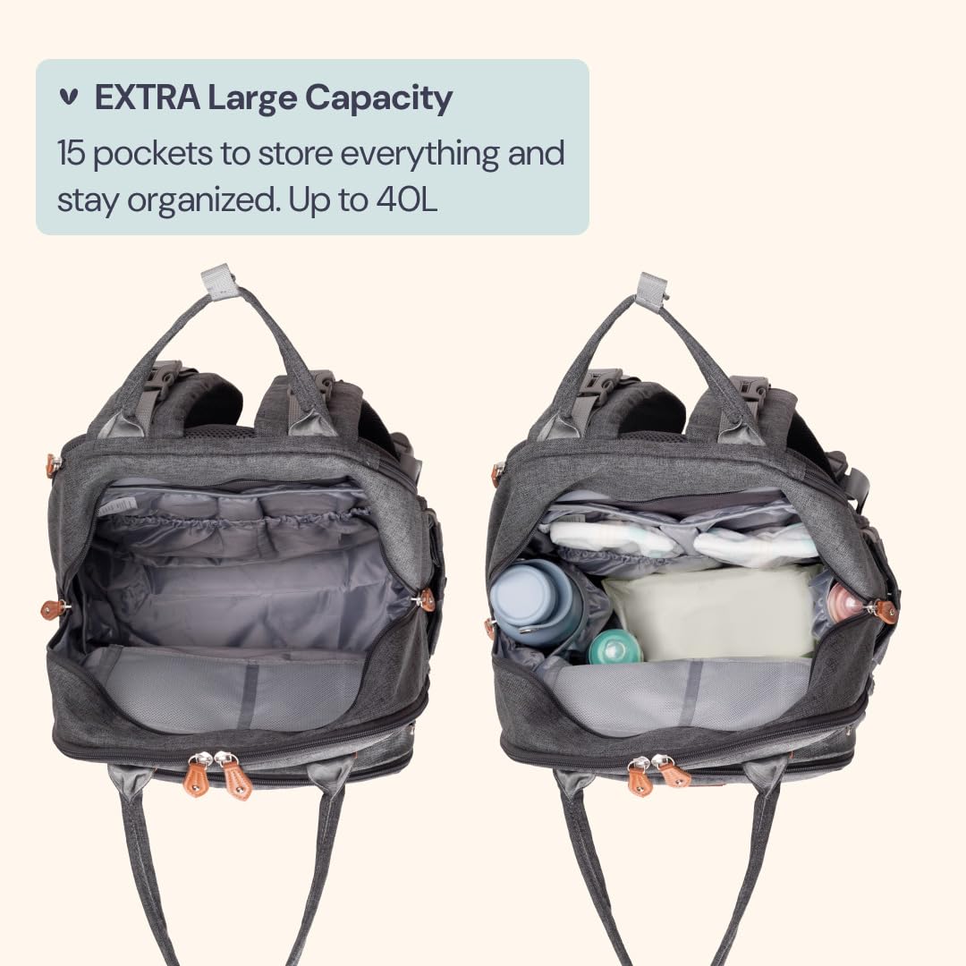 Bableroo diaper bag pacifier holder keeps essentials within easy reach.