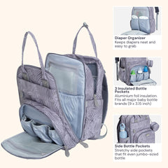 BabbleRoo stroller straps attached for hands-free comfort during outings.