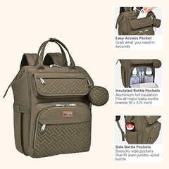 BabbleRoo pacifier case attached to bag keeps essentials organized.