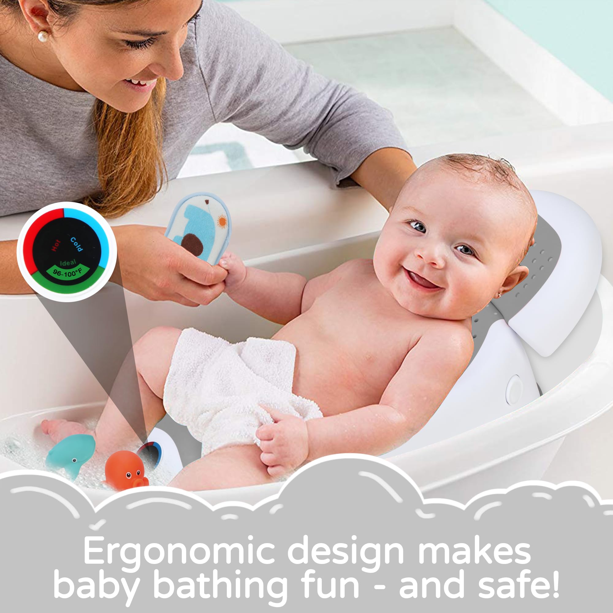 Babove baby bath support foldable tub saves space for travel and storage.