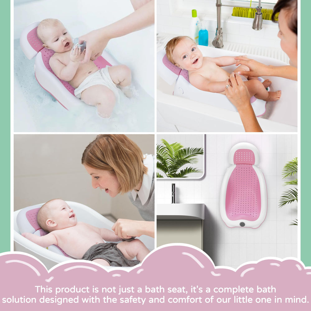 Babove Baby Bath Support soft silicone body provides gentle, non-slip baby support