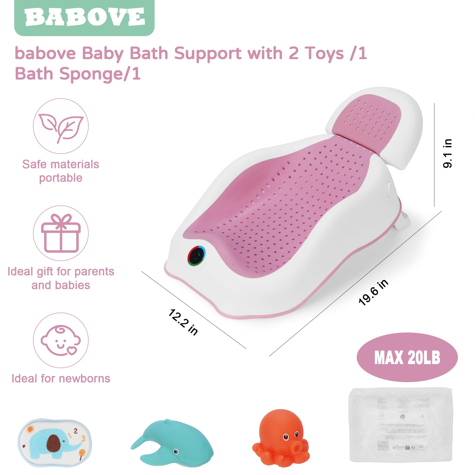 Babove Baby Bath Support travel storage makes on-the-go baths easier