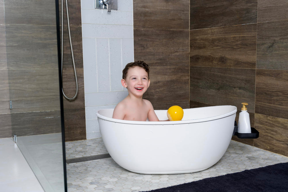 Babu Bath quick-drain hose system enables easy water removal after bath
