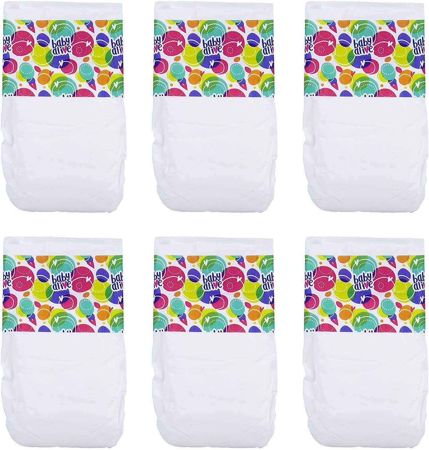Baby Alive six diapers ready for on-the-go doll care.
