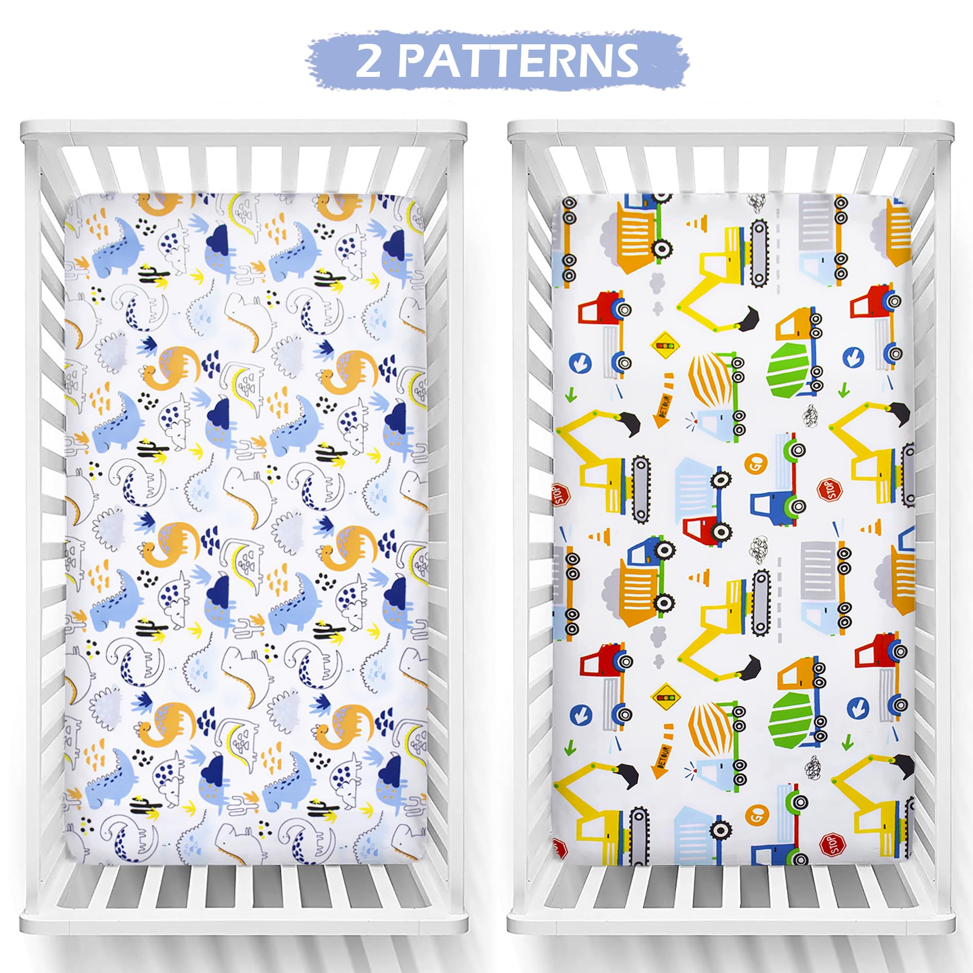 Baby Amabc crib sheets snug elastic edge ensures a secure fit on standard mattresses