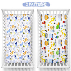 Baby Amabc crib sheets snug elastic edge ensures a secure fit on standard mattresses