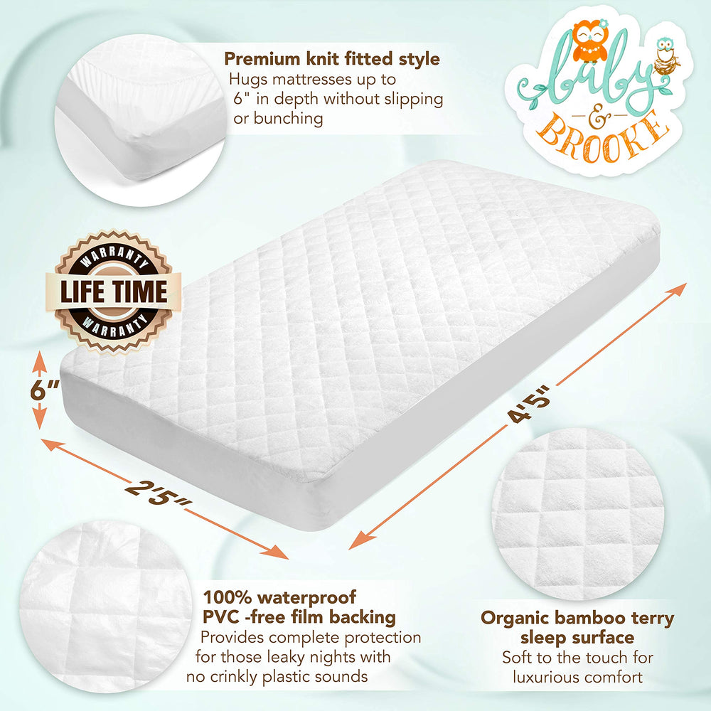 Baby and Brooke absorbent quilted pad soaks up spills quickly.