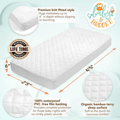 Baby and Brooke absorbent quilted pad soaks up spills quickly.
