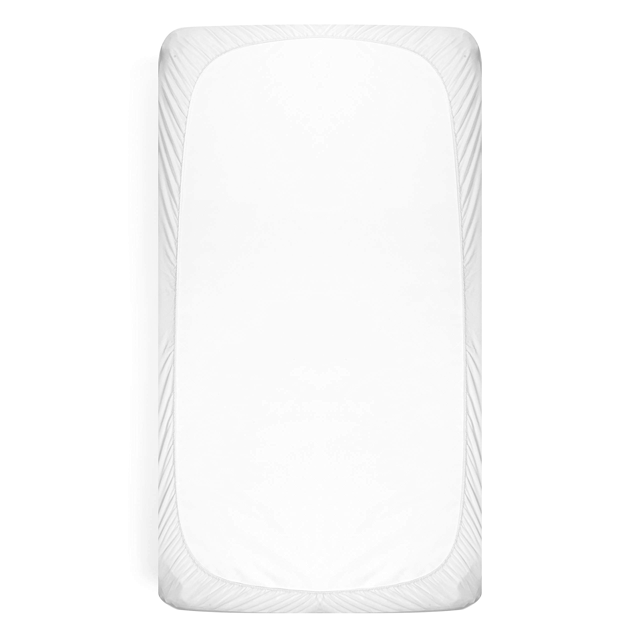 Baby and Brooke fitted crib mattress protector stays in place during sleep.