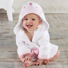 Baby Aspen princess hooded towel with organza sleeves for cozy bath time
