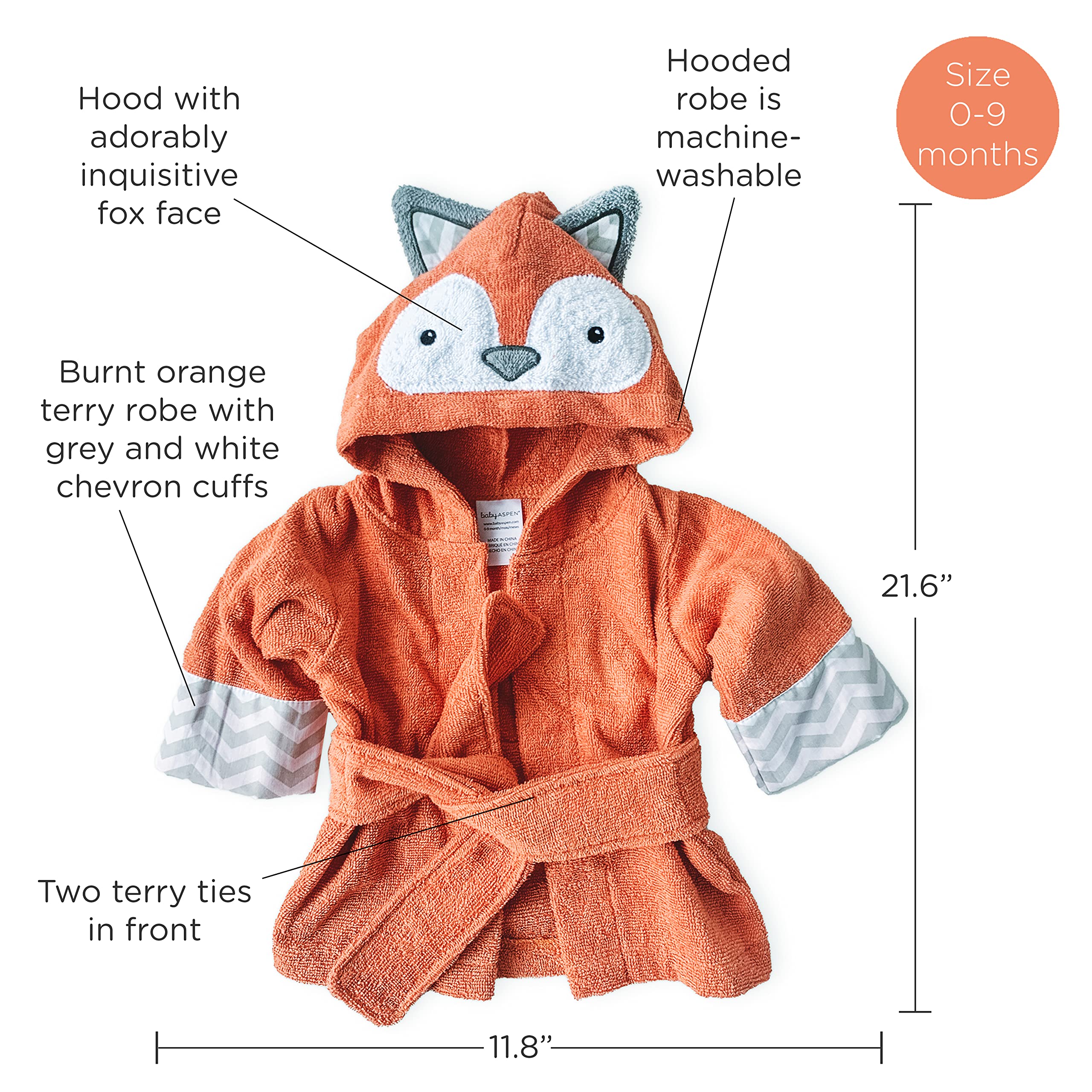 Baby Aspen Rub-a-dub Fox Hooded Towel packaging-ready gift idea for new parents.