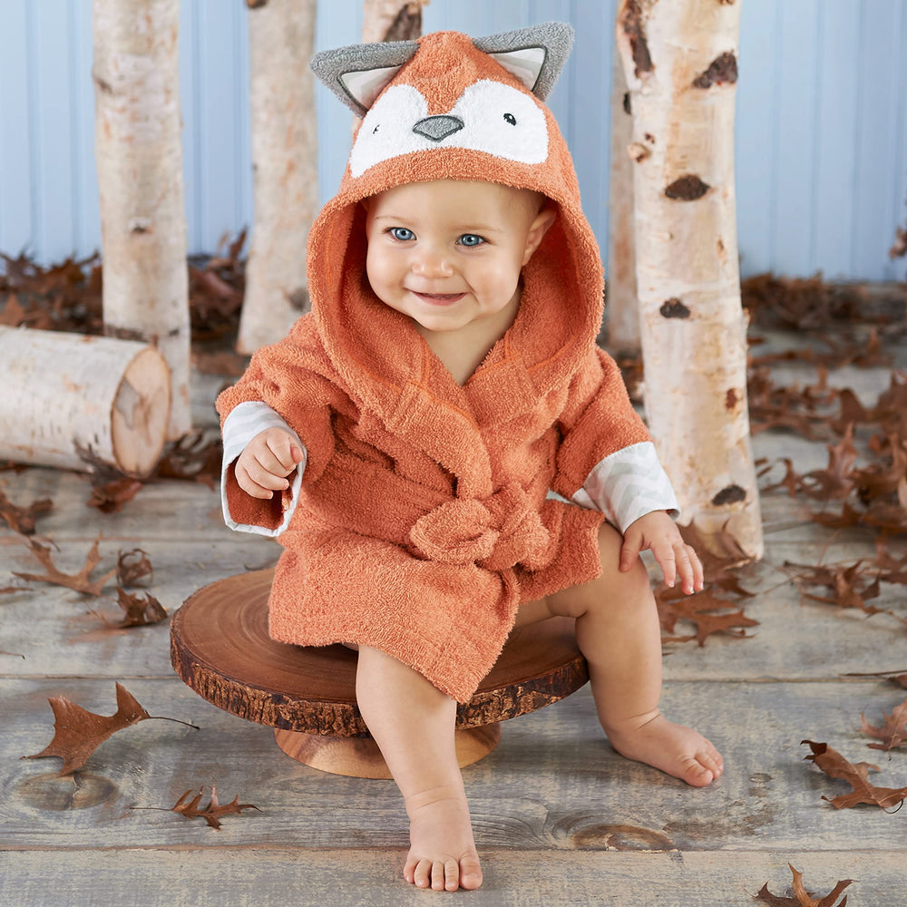 Baby Aspen Rub-a-dub Fox Hooded Towel size inscribed for 0-9 months fitting.